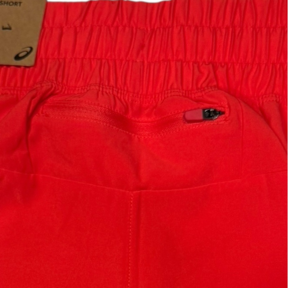 ASICS 2-N-1 Short Built In Short Secure Pocket Activewear Running Coral NWT XS - Picture 5 of 12